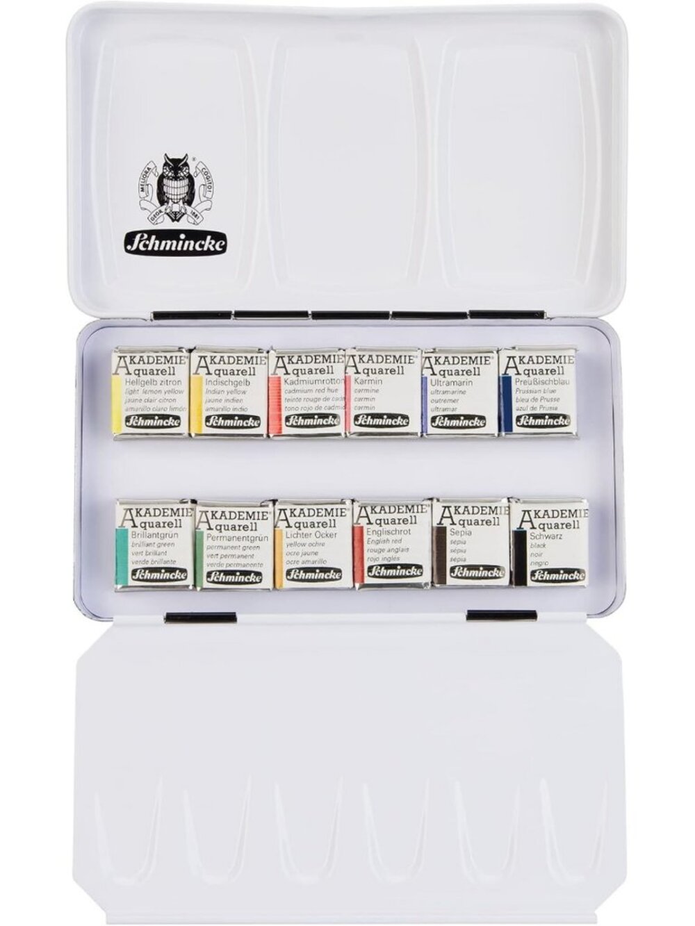 12 Watercolor Pans Set - Vibrant Aquarelle Colors for Artists & Beginners